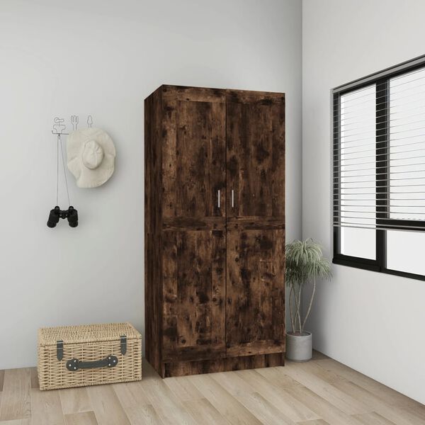 vidaXL Garde-robe Chêne fumé 82,5x51,5x180 cm Bois d'ingénierie