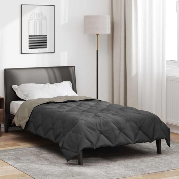 vidaXL Duvet d'&eacute;t&eacute; simple Gris clair et anthracite 200 x 140 cm