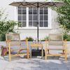 vidaXL Table de jardin mélange beige 38x38x42 cm rotin et bois acacia