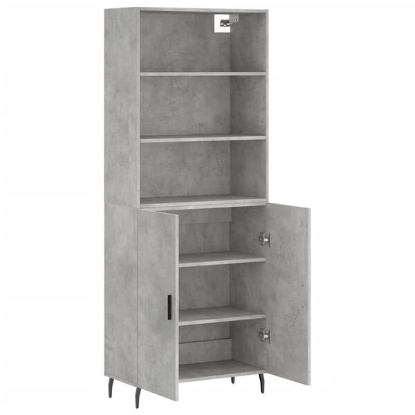vidaXL Buffet haut Gris b&eacute;ton 69,5x34x180 cm Bois d'ing&eacute;nierie