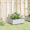 vidaXL Jardinière avec piquets blanc 42,5x42,5x28,5 cm PP