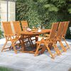 vidaXL Ensemble &agrave; manger de jardin 7 pcs Bois d'acacia massif 120-170 cm