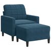 vidaXL Fauteuil avec repose-pied Bleu 60 cm Velours