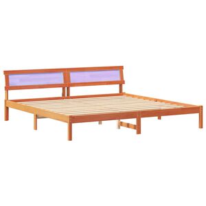 vidaXL Cadre de lit avec t&ecirc;te de lit Brun cire 180 x 200 cm Pin massif
