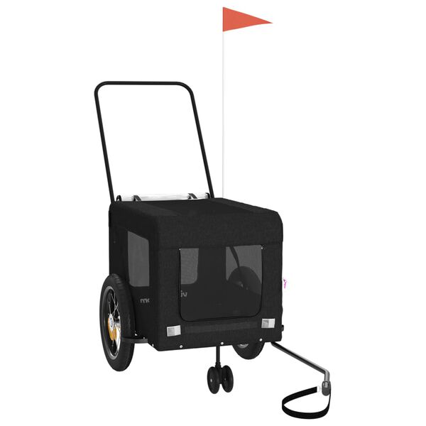 vidaXL Remorque de vélo pour animaux de compagnie noir