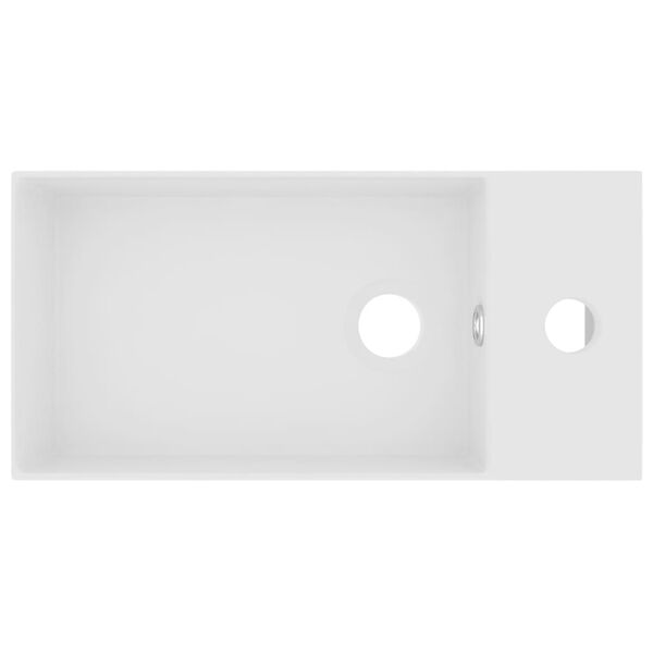 vidaXL Lavabo de salle de bain avec trop-plein C&eacute;ramique Blanc mat