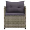vidaXL Salon de jardin 3 pcs avec coussins R&eacute;sine tress&eacute;e Gris
