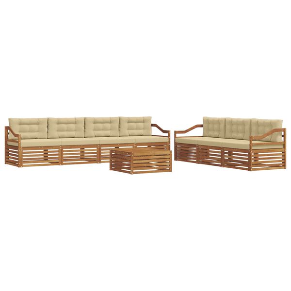 vidaXL Ensemble de canap&eacute;s d'ext&eacute;rieur 8 pcs Naturel et Beige