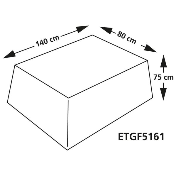 Eurotrail Housse de protection de table de jardin 140x80x75 cm Gris
