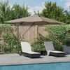 vidaXL Parasol Taupe 352 x 251 x 265 cm Polyester et Aluminium