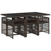 vidaXL Ensemble &agrave; manger de jardin et coussins 7 pcs marron rotin