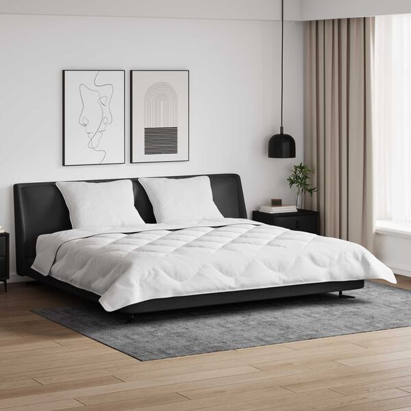 vidaXL Duvet d'hiver avec oreiller 3 pcs Blanc Microfibre