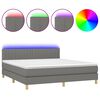 vidaXL Sommier &agrave; lattes de lit et matelas et LED Gris fonc&eacute; 180x200 cm