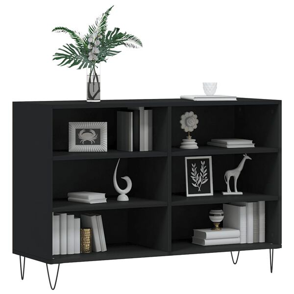 vidaXL Buffet noir 103,5x35x70 cm bois d'ing&eacute;nierie