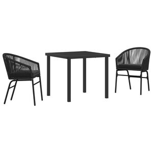 vidaXL Ensemble de salle &agrave; manger pour jardin 5 pcs Noir