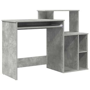 vidaXL Bureau Gris b&eacute;ton 120,5 x 44 x 88,5 cm Bois d'ing&eacute;nierie