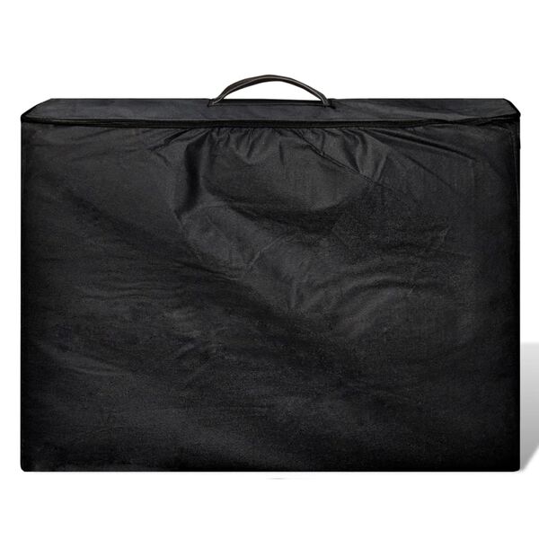 vidaXL Table de massage pliable Noir 4 zones avec cadre en aluminium