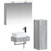 vidaXL Ensemble d'armoire de salle de bain 4 pc Sonoma gris