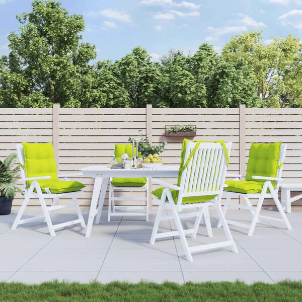 vidaXL Coussins de chaise &agrave; dossier bas lot de 4 vert vif