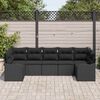 vidaXL Ensemble de canap&eacute; de jardin Noir polyrotin