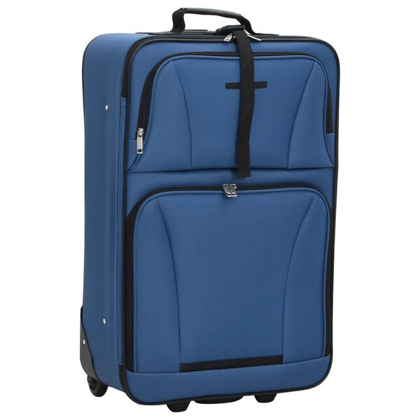 vidaXL Ensemble de bagages de voyage bleu tissu