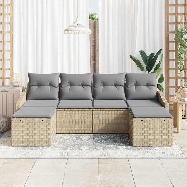 vidaXL Ensemble de salle à manger pour jardin avec coussin 6 pcs