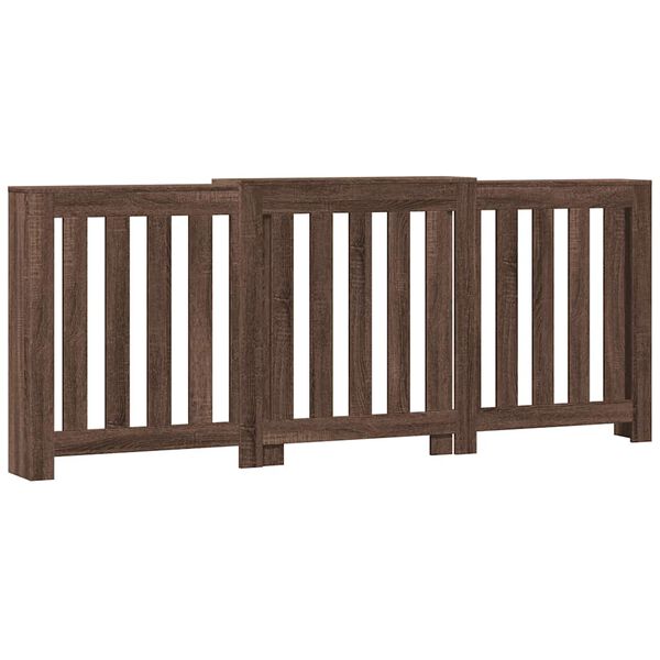 vidaXL Cache-radiateur ch&ecirc;ne marron 205x21,5x83,5 cm bois d'ing&eacute;nierie