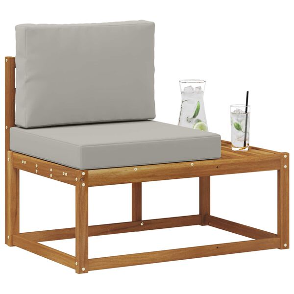 vidaXL Canap&eacute; d'ext&eacute;rieur en bout avec coussin Naturel 91 x 63 x 73 cm