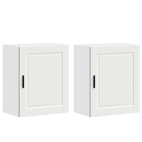 vidaXL Armoires murales de cuisine 2 pcs Porto blanc bois d'ing&eacute;nierie
