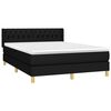 vidaXL Sommier &agrave; lattes de lit avec matelas Noir 140x190 cm Tissu