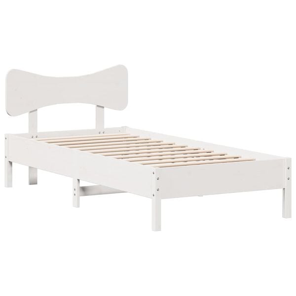 vidaXL Cadre de lit sans matelas blanc 90x190 cm bois de pin massif