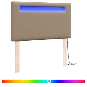 vidaXL T&ecirc;te de lit LED Cappuccino 100 cm Cuir synth&eacute;tique