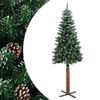 vidaXL Sapin de No&euml;l mince bois v&eacute;ritable et neige blanche vert 150 cm
