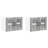 vidaXL Cabinet en verre mural LUCCA 2 pc Sonoma gris Bois d'ing&eacute;nierie