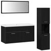 vidaXL Ensemble de mobilier de salle de bain 4 pcs Ch&ecirc;ne noir