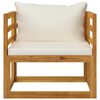 vidaXL Salon de jardin 7 pcs avec coussin Crème Bois d'acacia solide