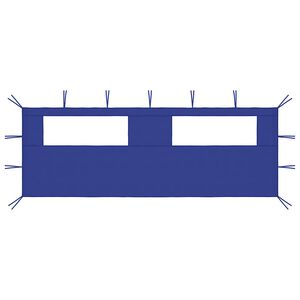 vidaXL Paroi lat&eacute;rale de belv&eacute;d&egrave;re avec fen&ecirc;tres 6x2 m Bleu