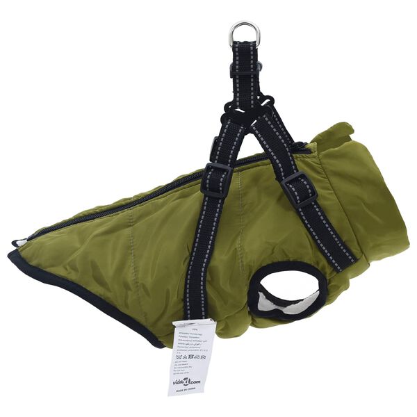vidaXL Manteau pour chien Vert arm&eacute;e L32 Fleece et Polyester