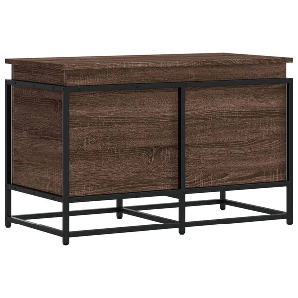 vidaXL Bo&icirc;te de rangement avec couvercle ch&ecirc;ne marron bois ing&eacute;nierie