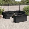 vidaXL Salon de jardin avec coussins 14 pcs noir r&eacute;sine tress&eacute;e