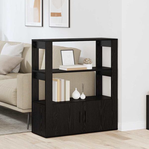 vidaXL Buffet Ch&ecirc;ne noir 30 x 80 x 90 cm Bois d'ing&eacute;nierie