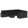 vidaXL Salon de jardin 10 pcs avec coussins noir r&eacute;sine tress&eacute;e