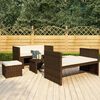 vidaXL Salon de jardin 5 pcs avec coussins R&eacute;sine tress&eacute;e Marron