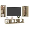 vidaXL Ensemble de meubles TV 4 pcs Chêne sonoma Bois d'ingénierie