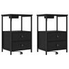 vidaXL Cabinet de chevet 2 pi&egrave;ces Ch&ecirc;ne noir 40 x 31 x 60 cm