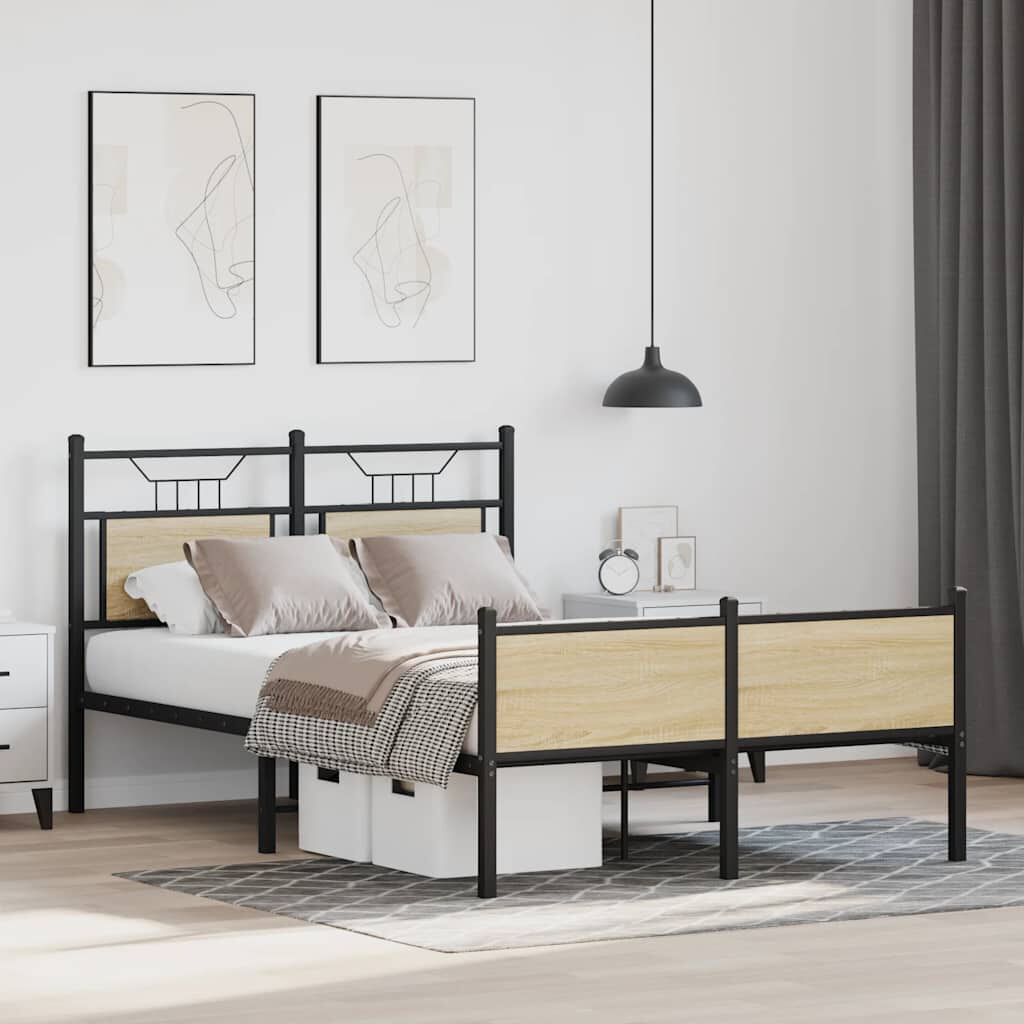 vidaXL Cadre de lit sans matelas chêne sonoma 120x190 cm