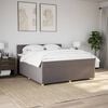 vidaXL Sommier &agrave; lattes de lit avec matelas Taupe 180x200 cm Tissu