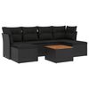 vidaXL Salon de jardin 7 pcs avec coussins noir r&eacute;sine tress&eacute;e