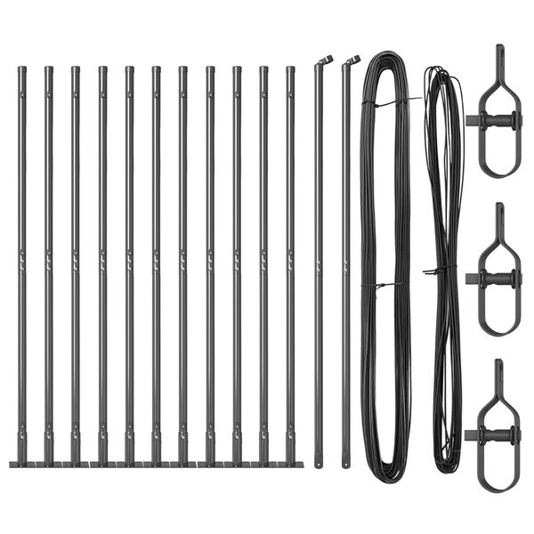 vidaXL Poteaux de clôture 13 pcs Gris Ø32mm 130 cm Acier galvanisé