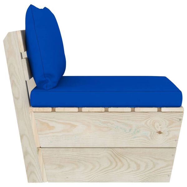 vidaXL Canap&eacute; central palette de jardin avec coussins &Eacute;pic&eacute;a impr&eacute;gn&eacute;